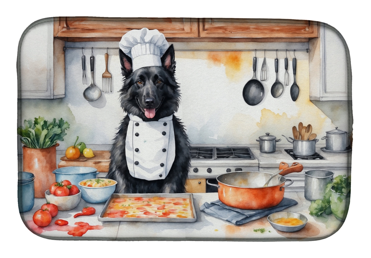 Picture of Carolines Treasures DAC6201DDM 21 x 14 in. Belgian Sheepdog The Chef Dish Drying Mat