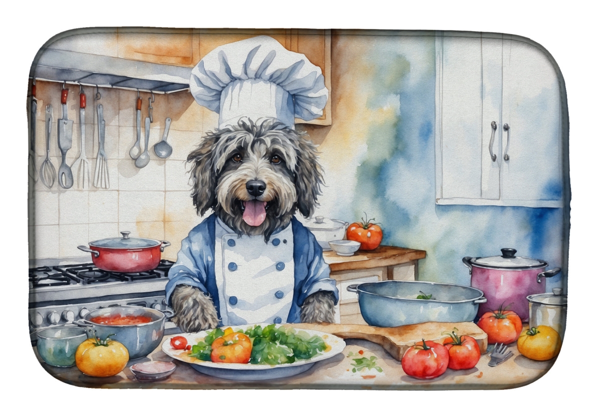 Picture of Carolines Treasures DAC6203DDM 21 x 14 in. Bergamasco Sheepdog The Chef Dish Drying Mat