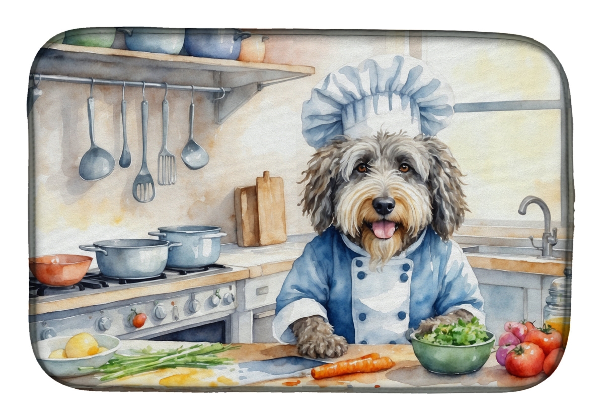 Picture of Carolines Treasures DAC6204DDM 21 x 14 in. Bergamasco Sheepdog The Chef Dish Drying Mat