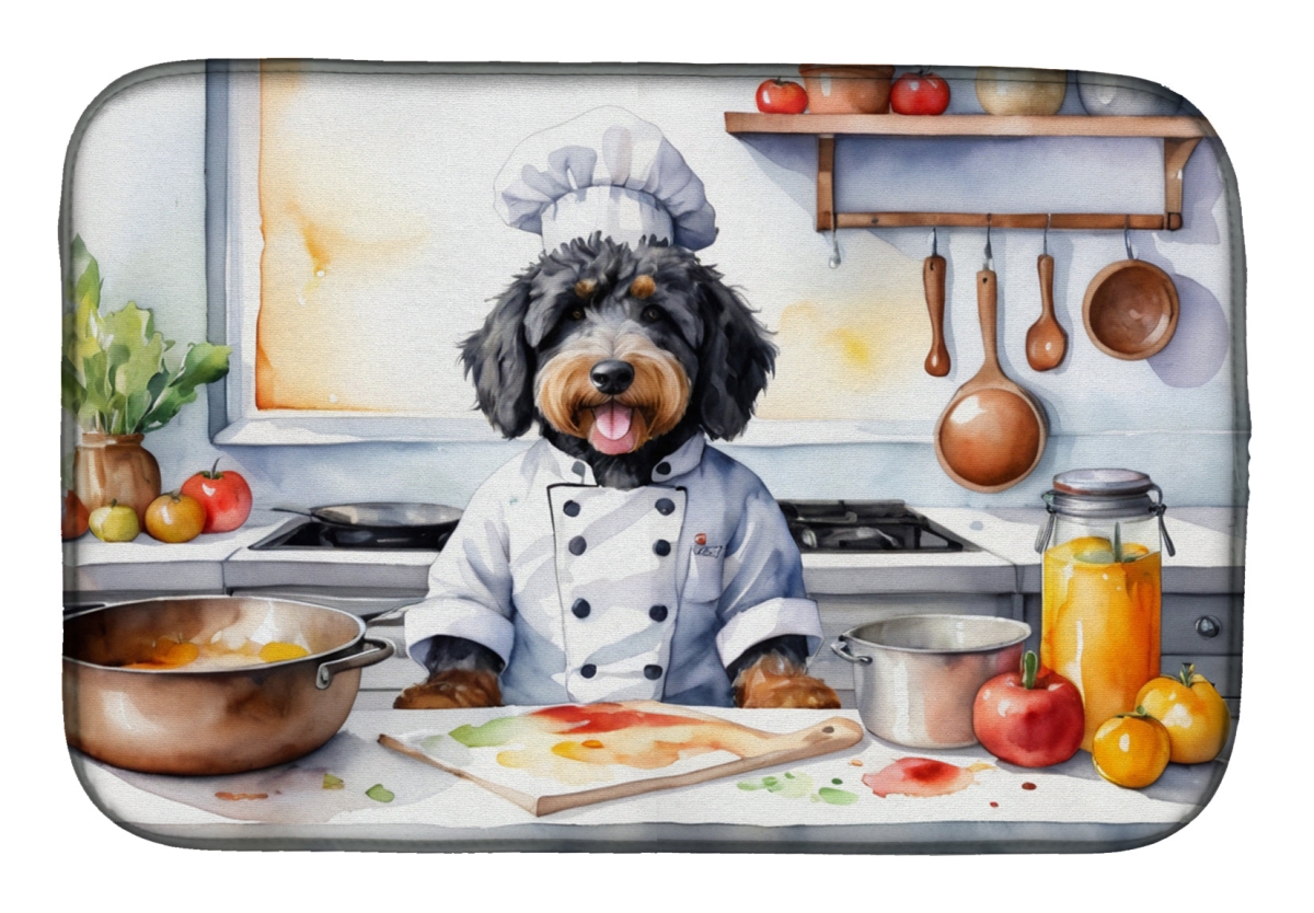 Picture of Carolines Treasures DAC6205DDM 21 x 14 in. Bernedoodle The Chef Dish Drying Mat