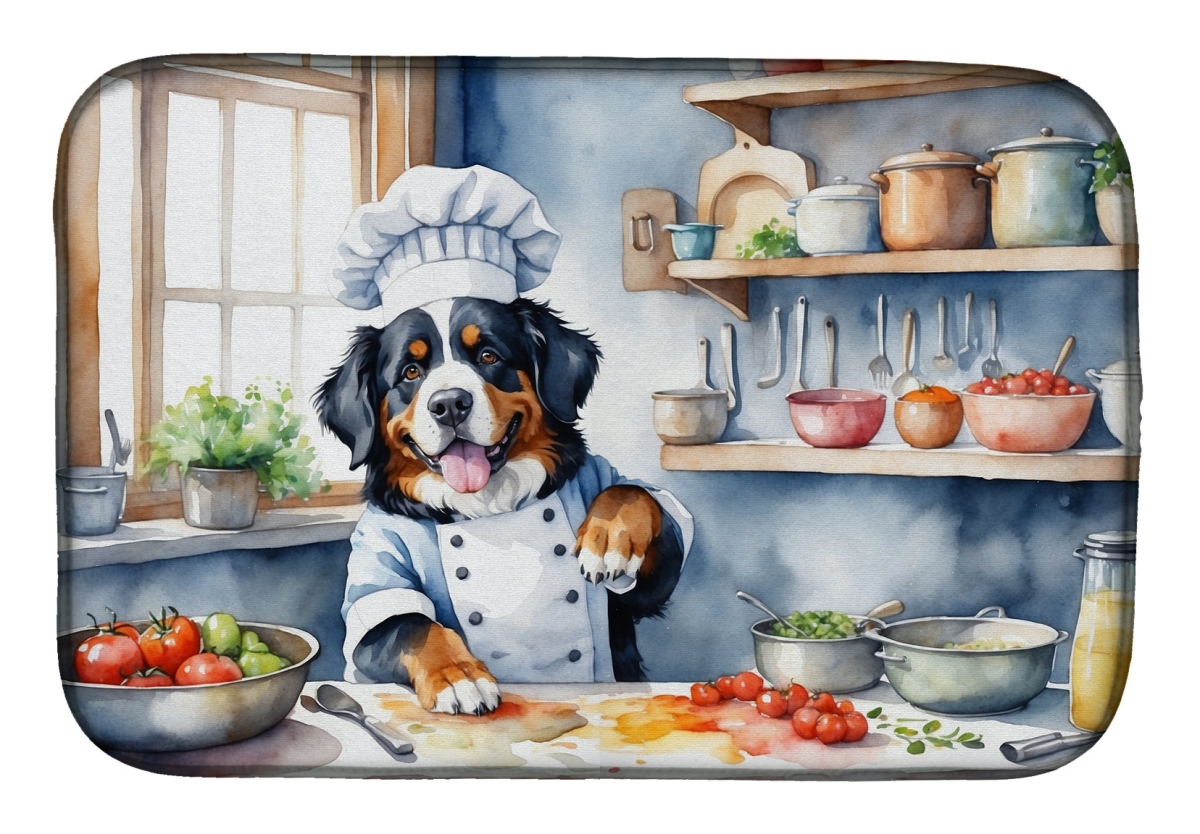 Picture of Carolines Treasures DAC6206DDM 21 x 14 in. Bernese Mountain Dog The Chef Dish Drying Mat