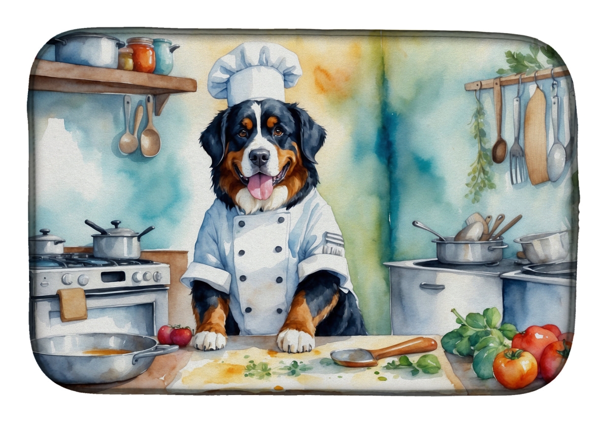 Picture of Carolines Treasures DAC6207DDM 21 x 14 in. Bernese Mountain Dog The Chef Dish Drying Mat