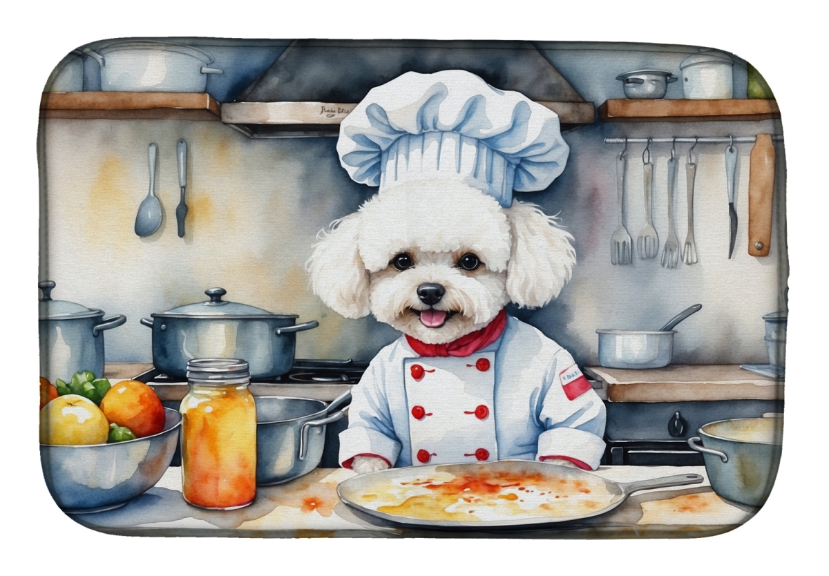 Picture of Carolines Treasures DAC6208DDM 21 x 14 in. Bichon Frise The Chef Dish Drying Mat