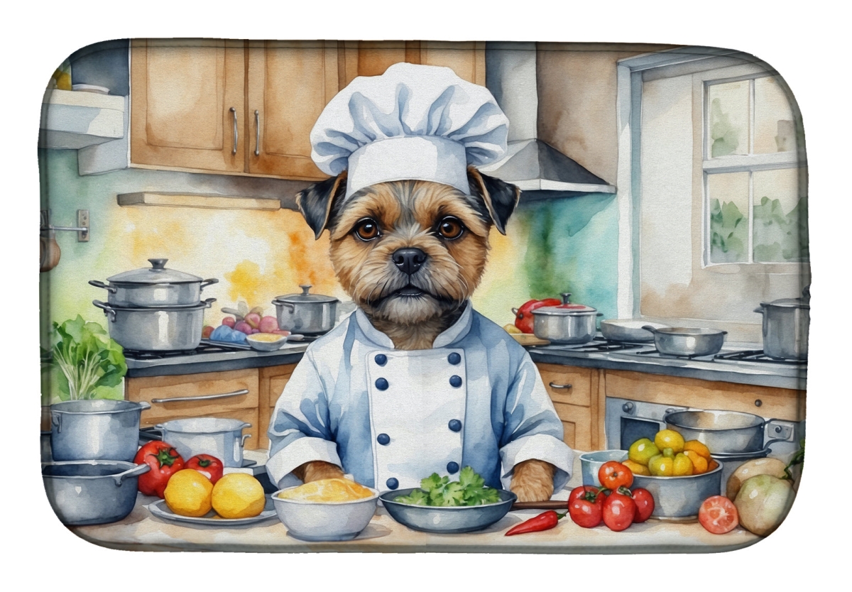 Picture of Carolines Treasures DAC6213DDM 21 x 14 in. Border Terrier The Chef Dish Drying Mat