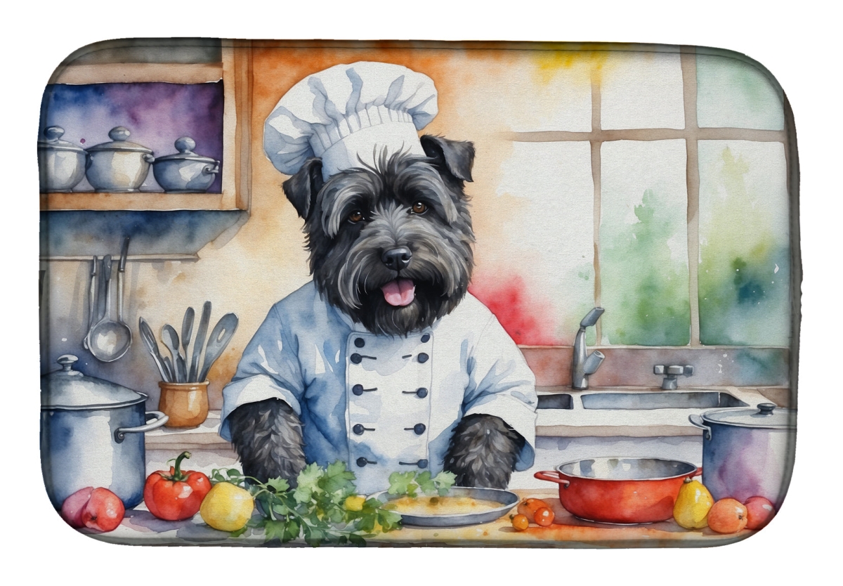 Picture of Carolines Treasures DAC6217DDM 21 x 14 in. Bouvier Des Flandres The Chef Dish Drying Mat