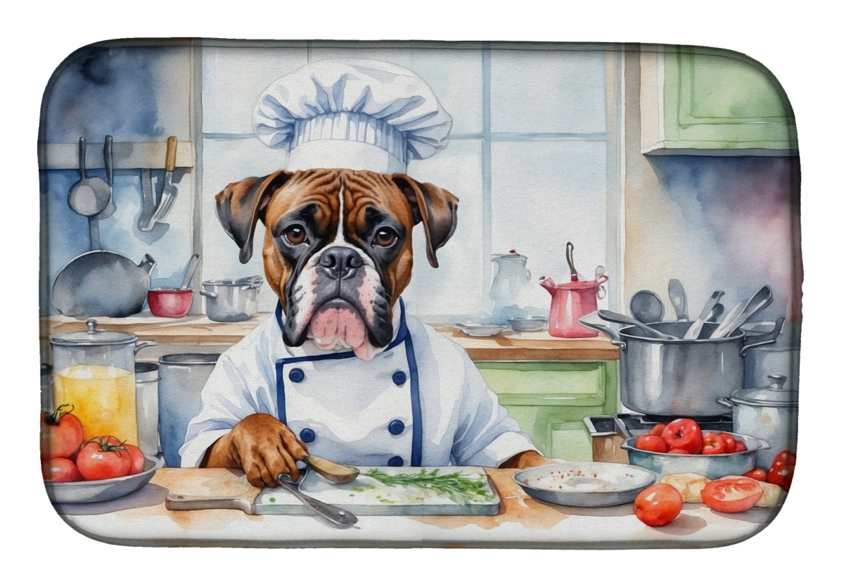 Picture of Carolines Treasures DAC6219DDM 21 x 14 in. Boxer The Chef Dish Drying Mat
