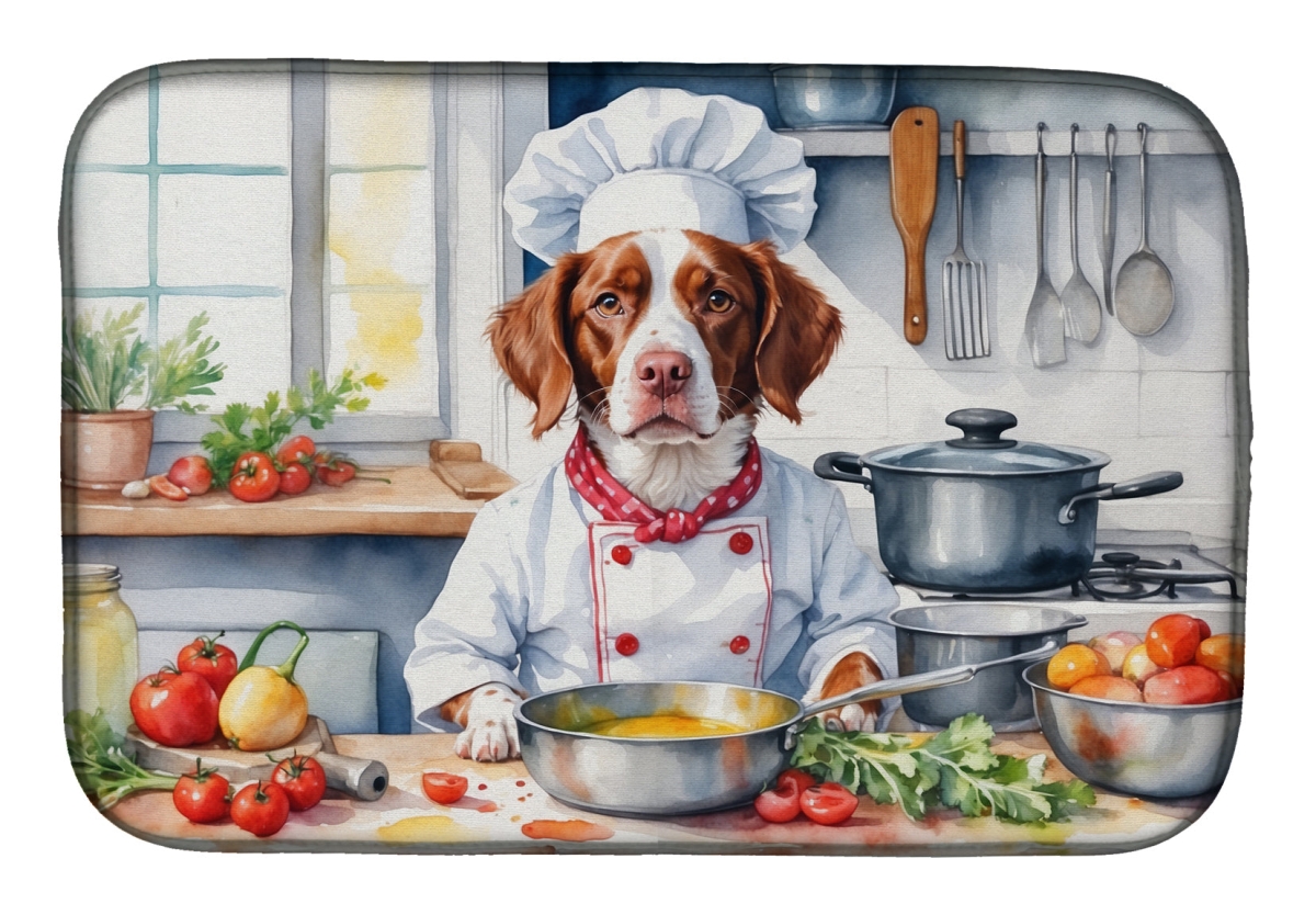 Picture of Carolines Treasures DAC6221DDM 21 x 14 in. Brittany Spaniel The Chef Dish Drying Mat