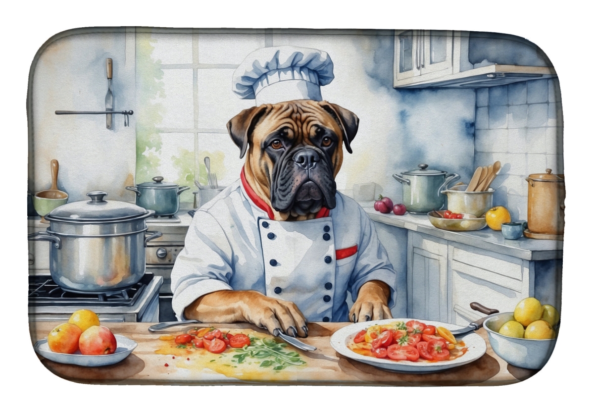 Picture of Carolines Treasures DAC6224DDM 21 x 14 in. Bullmastiff The Chef Dish Drying Mat