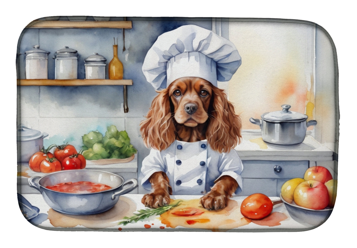 Picture of Carolines Treasures DAC6234DDM 21 x 14 in. Cocker Spaniel The Chef Dish Drying Mat