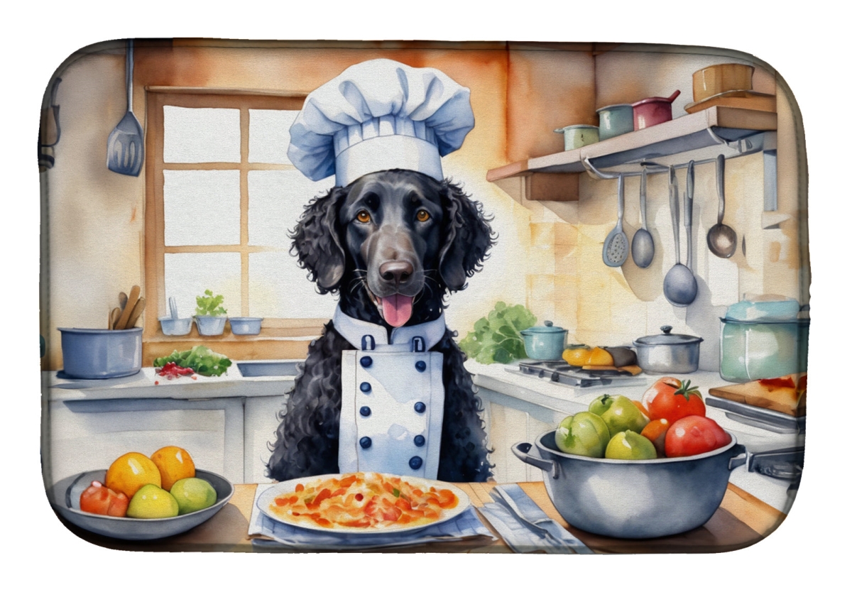 Picture of Carolines Treasures DAC6237DDM 21 x 14 in. Curly-Coated Retriever The Chef Dish Drying Mat