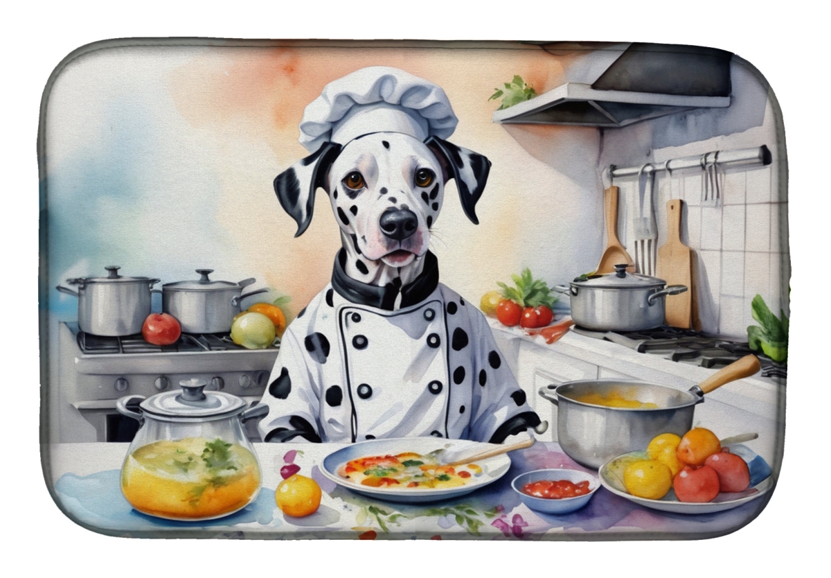 Picture of Carolines Treasures DAC6239DDM 21 x 14 in. Dalmatian The Chef Dish Drying Mat