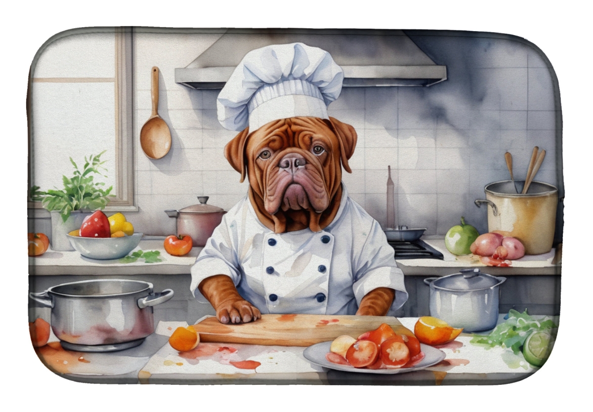 Picture of Carolines Treasures DAC6241DDM 21 x 14 in. Dogue de Bordeaux The Chef Dish Drying Mat