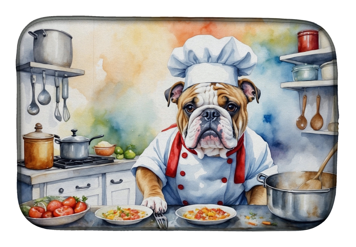 Picture of Carolines Treasures DAC6242DDM 21 x 14 in. English Bulldog The Chef Dish Drying Mat