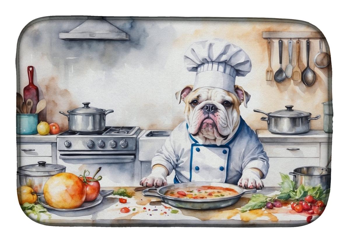 Picture of Carolines Treasures DAC6243DDM 21 x 14 in. English Bulldog The Chef Dish Drying Mat