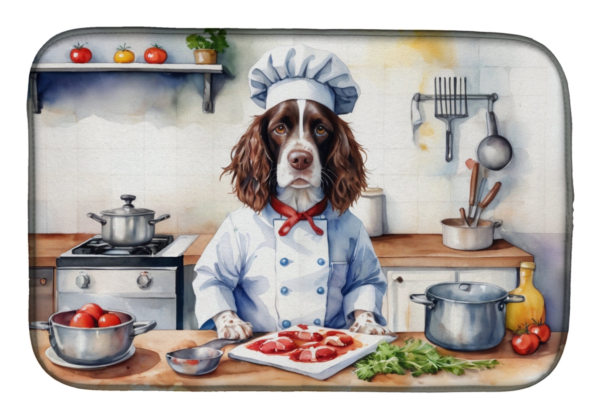 Picture of Carolines Treasures DAC6247DDM 21 x 14 in. English Springer Spaniel The Chef Dish Drying Mat