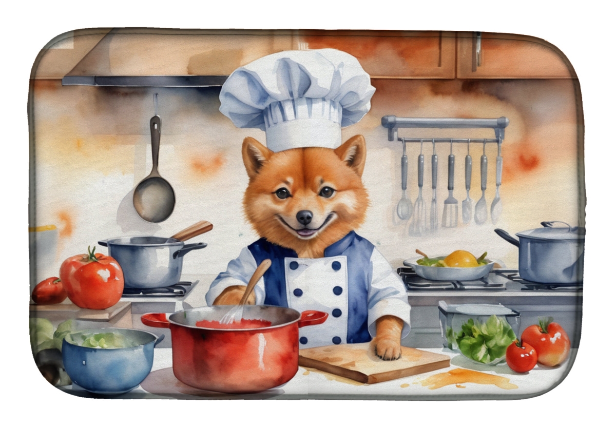 Picture of Carolines Treasures DAC6248DDM 21 x 14 in. Finnish Spitz The Chef Dish Drying Mat