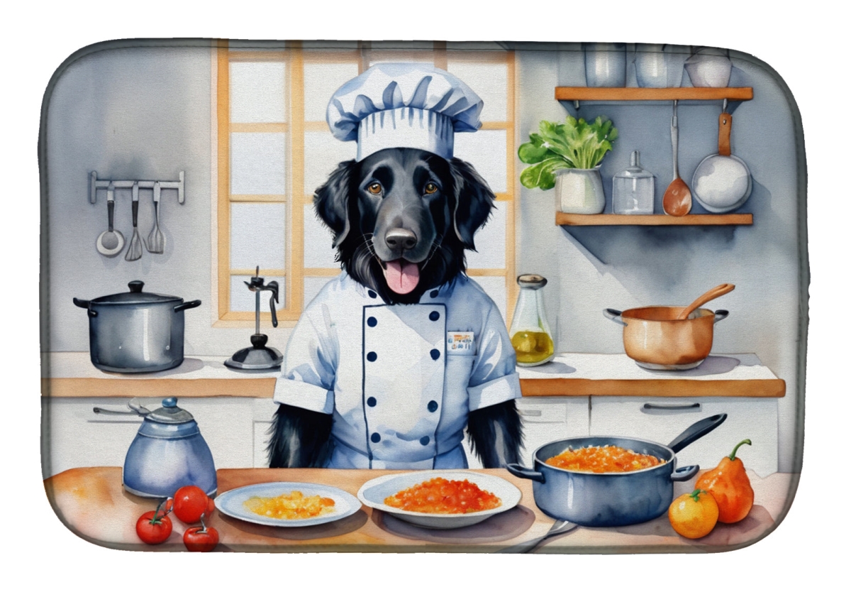 Picture of Carolines Treasures DAC6249DDM 21 x 14 in. Flat-Coated Retriever The Chef Dish Drying Mat