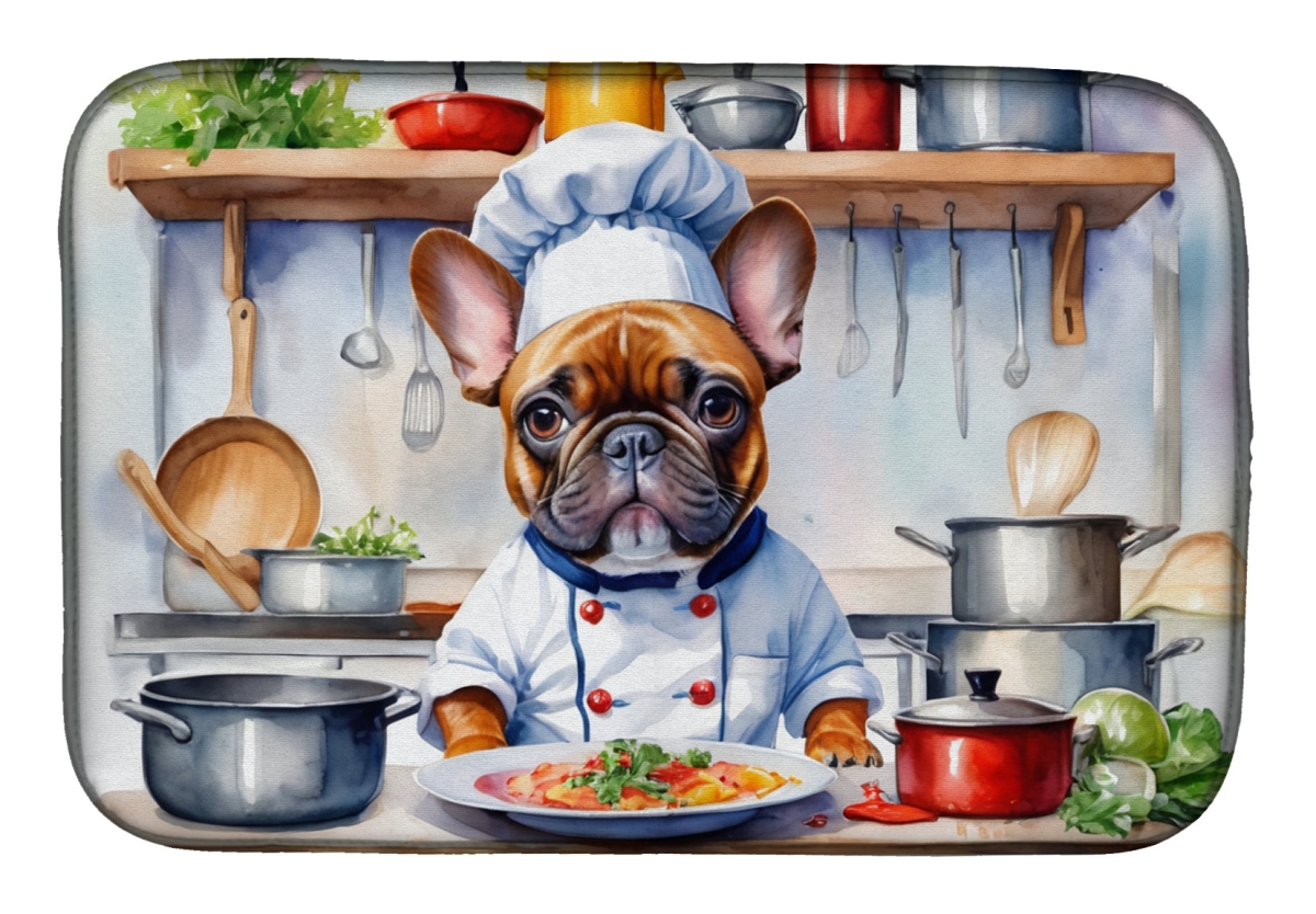 Picture of Carolines Treasures DAC6252DDM 21 x 14 in. French Bulldog The Chef Dish Drying Mat