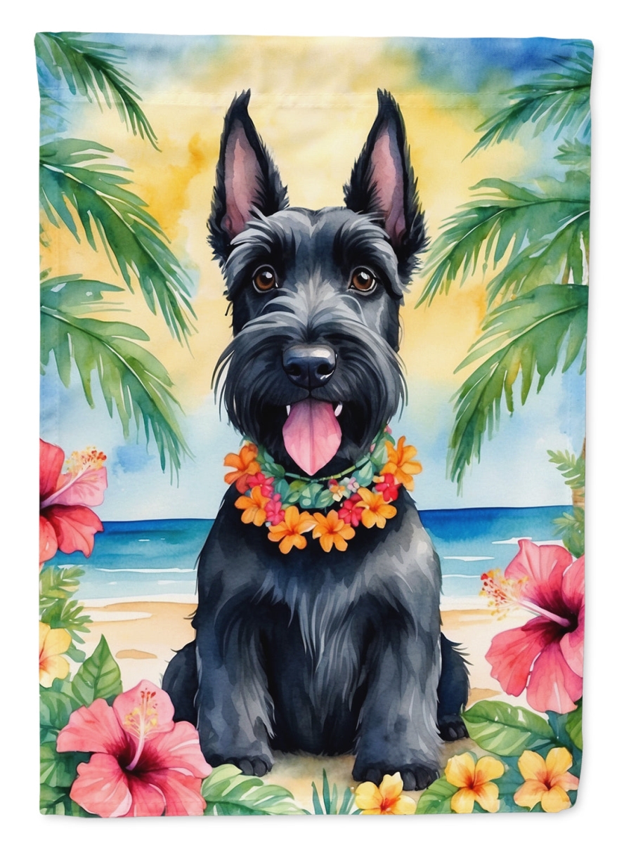 15.5 x 11.25 in. Scottish Terrier Luau Garden Flag