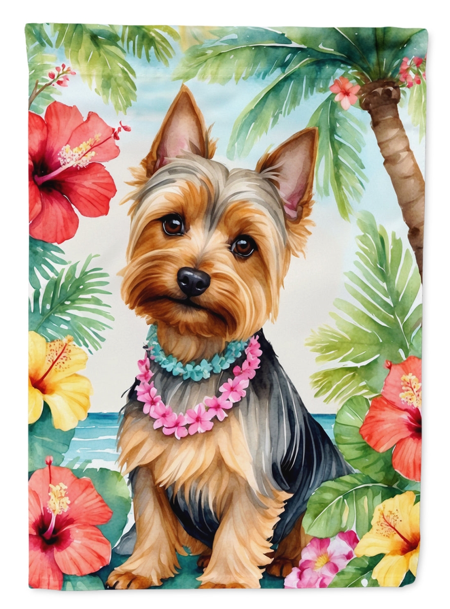 15.5 x 11.25 in. Silky Terrier Luau Garden Flag