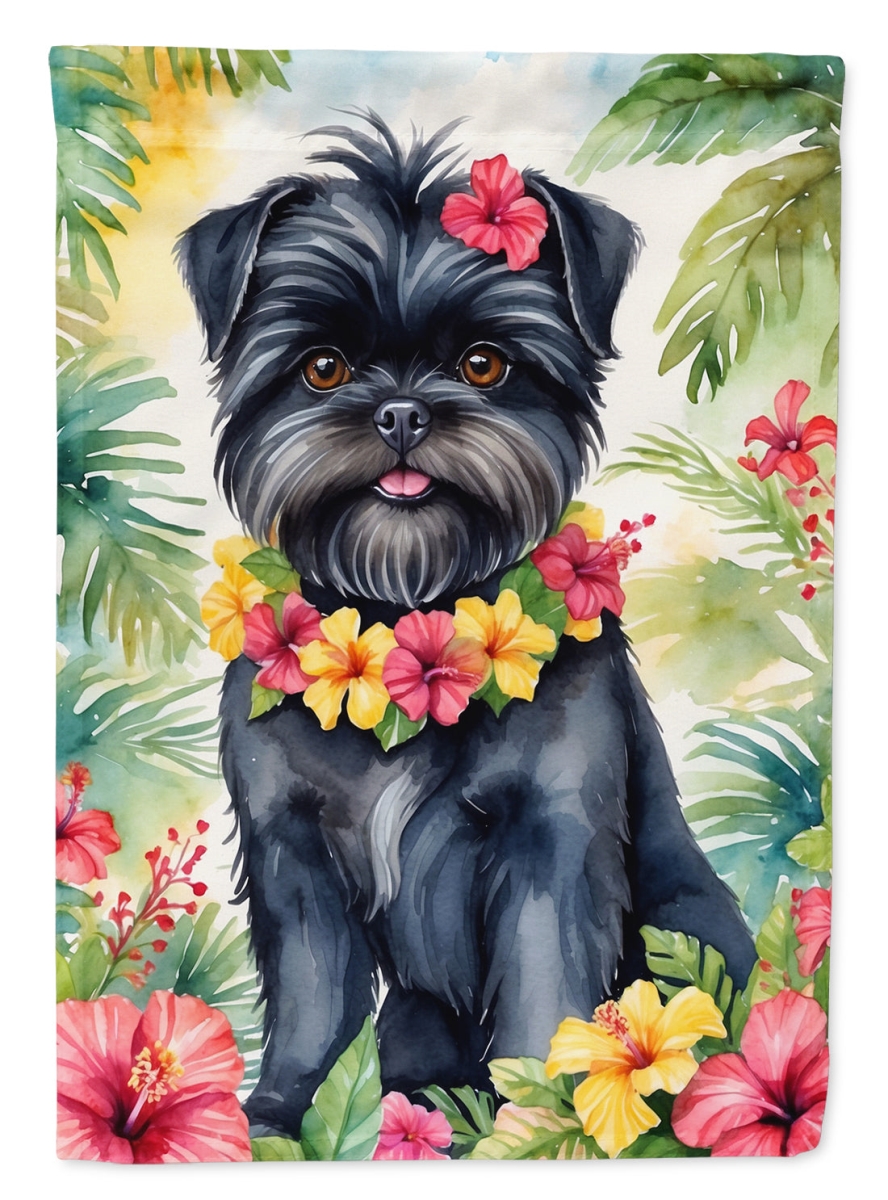 40 x 28 in. Affenpinscher Luau House Flag