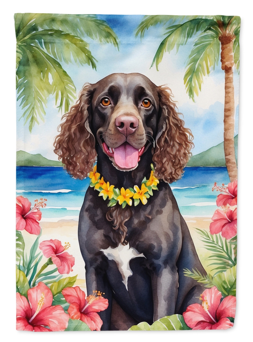 DAC6355CHF 40 x 28 in. American Water Spaniel Luau House Flag