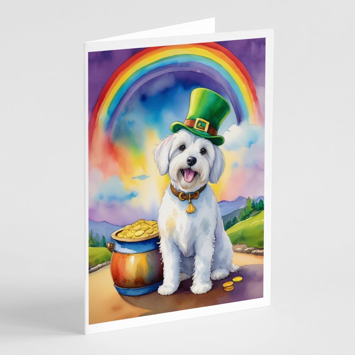 DAC5522GCA7P 5 x 7 in. Coton De Tulear St Patricks Day Greeting Cards - Pack of 8