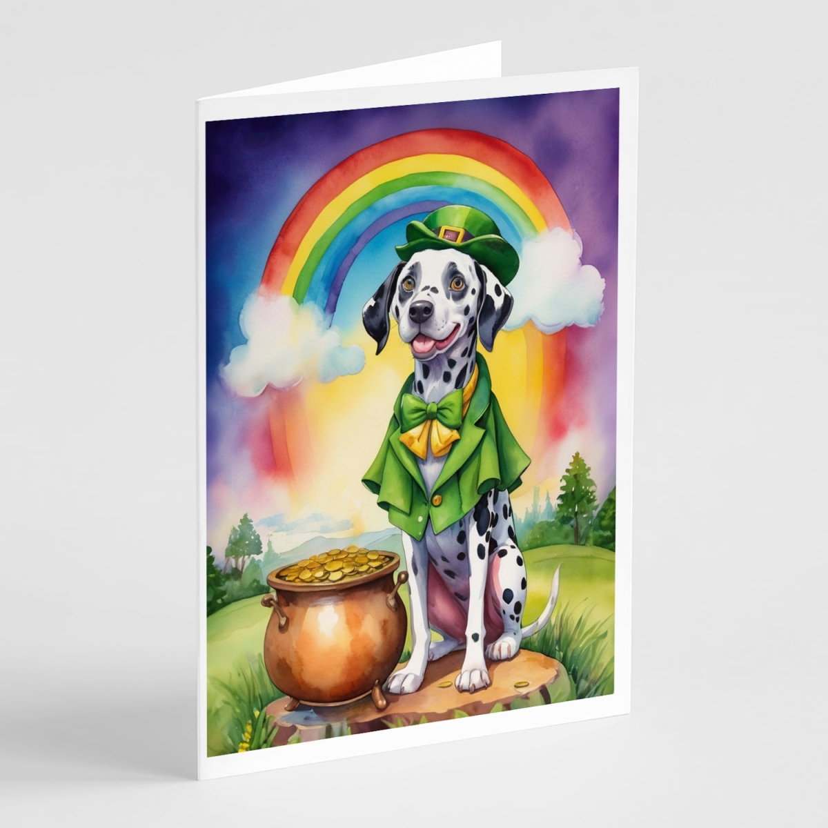 DAC5526GCA7P 5 x 7 in. Dalmatian St Patricks Day Greeting Cards - Pack of 8