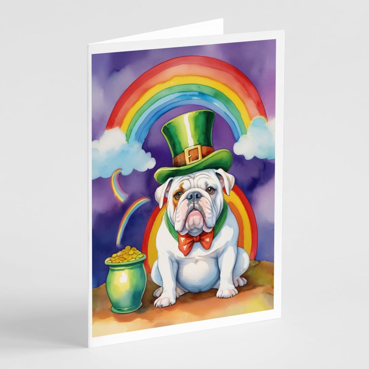 DAC5531GCA7P 5 x 7 in. English Bulldog St Patricks Day Greeting Cards - Pack of 8