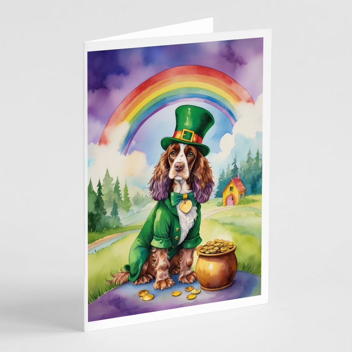 DAC5532GCA7P 5 x 7 in. English Cocker Spaniel St Patricks Day Greeting Cards - Pack of 8