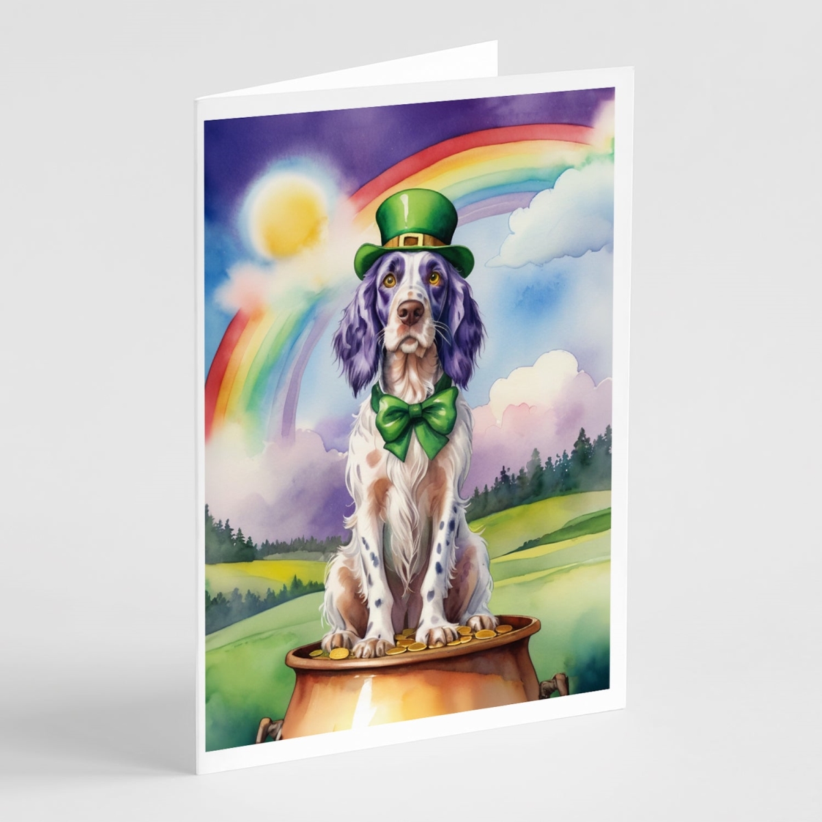 DAC5534GCA7P 5 x 7 in. English Setter St Patricks Day Greeting Cards - Pack of 8