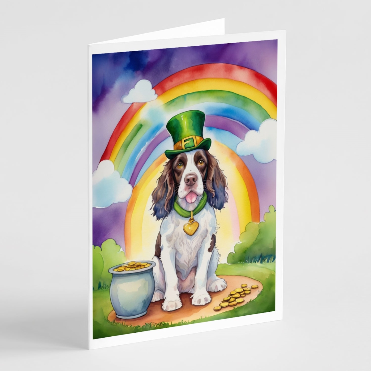 DAC5535GCA7P 5 x 7 in. English Springer Spaniel St Patricks Day Greeting Cards - Pack of 8