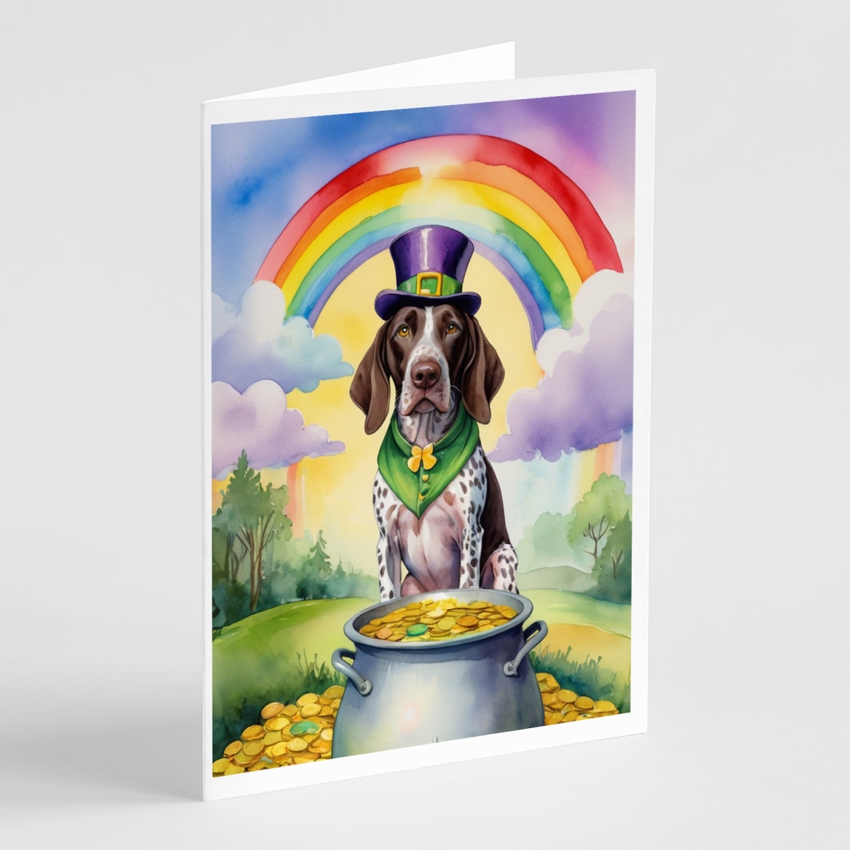 DAC5544GCA7P 5 x 7 in. German Shorthaired Pointer St Patricks Day Greeting Cards - Pack of 8