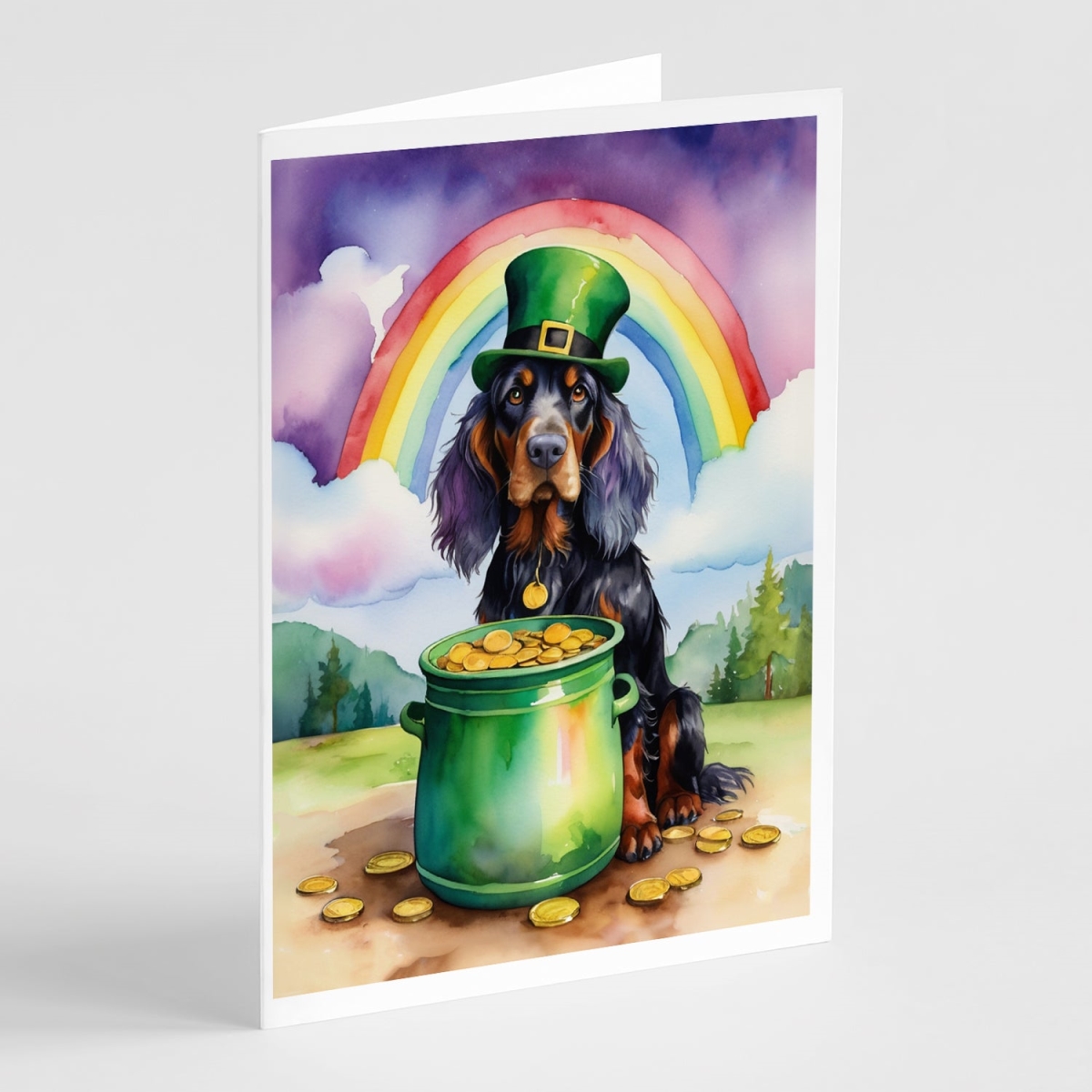 5 x 7 in. Gordon Setter St Patricks Day Greeting Cards - Pack of 8