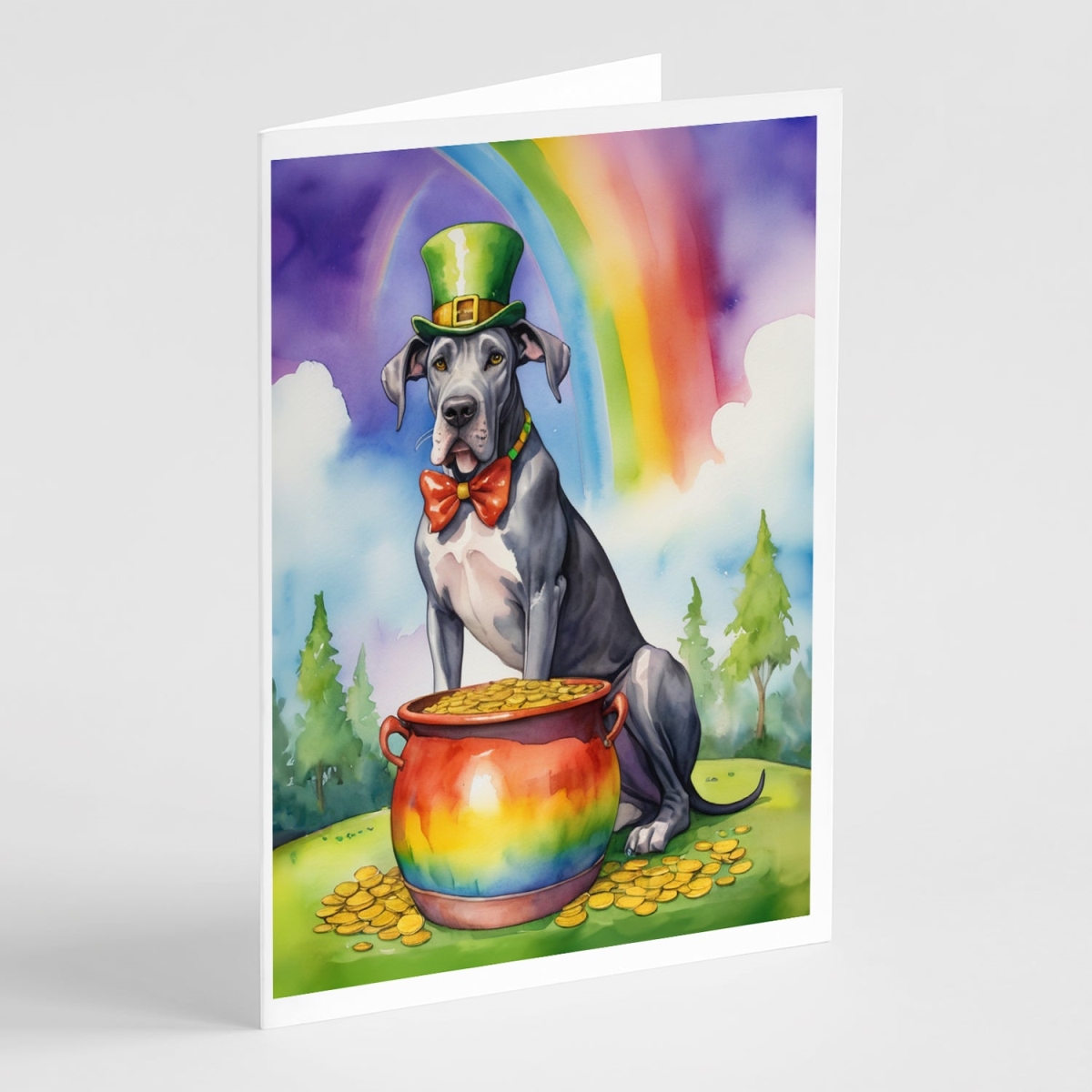 5 x 7 in. Great Dane St Patricks Day Greeting Cards - Pack of 8