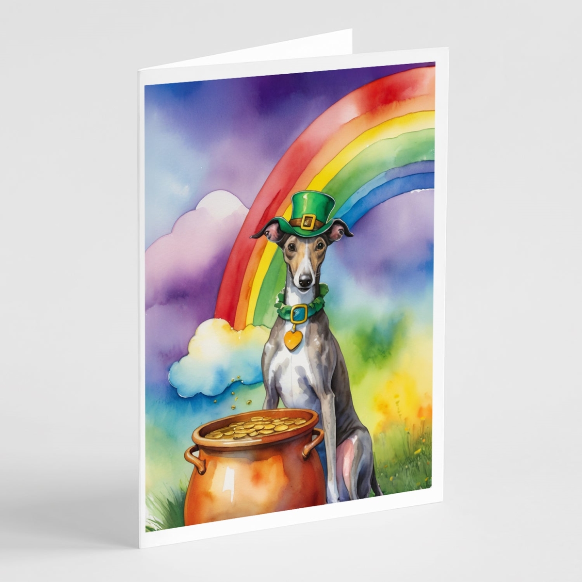 DAC5553GCA7P 5 x 7 in. Greyhound St Patricks Day Greeting Cards - Pack of 8