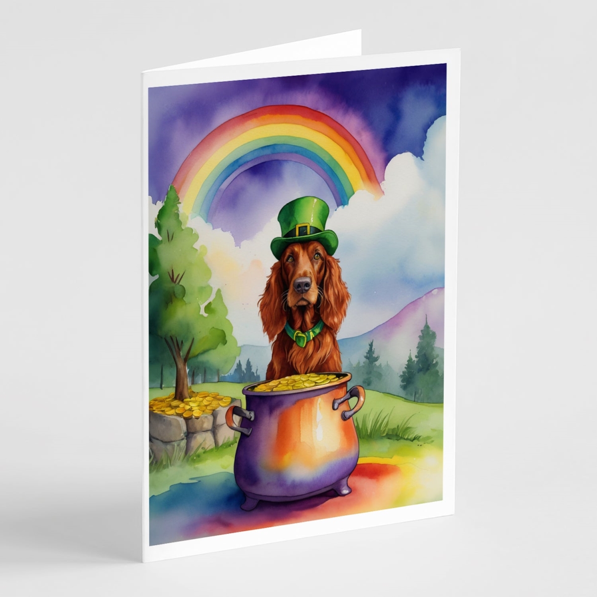 5 x 7 in. Irish Setter St Patricks Day Greeting Cards - Pack of 8