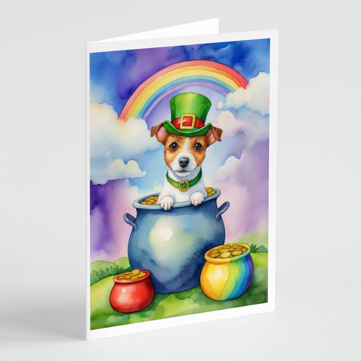 DAC5562GCA7P 5 x 7 in. Jack Russell Terrier St Patricks Day Greeting Cards - Pack of 8