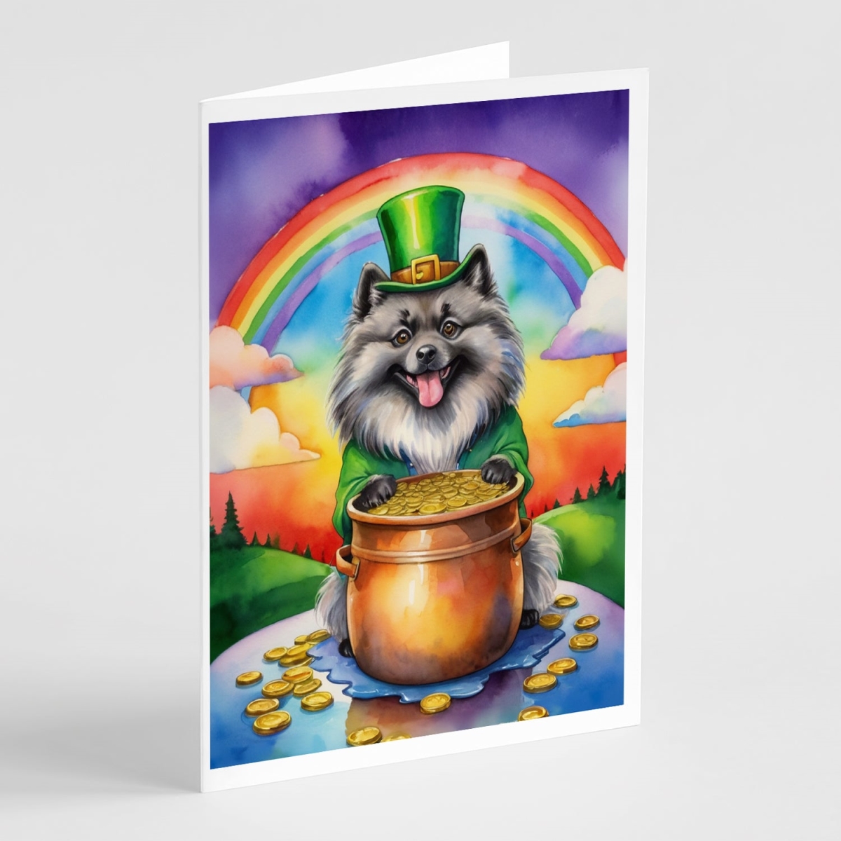 5 x 7 in. Keeshond St Patricks Day Greeting Cards - Pack of 8