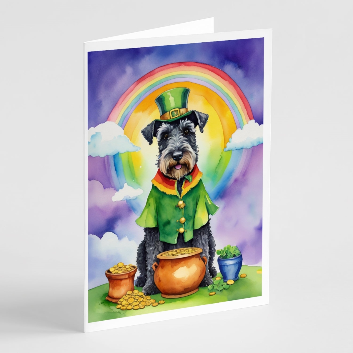 DAC5565GCA7P 5 x 7 in. Kerry Blue Terrier St Patricks Day Greeting Cards - Pack of 8