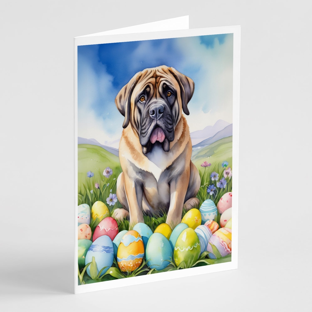 DAC5116GCA7P 5 x 7 in. Mastiff Easter Egg Hunt Greeting Cards - Pack of 8