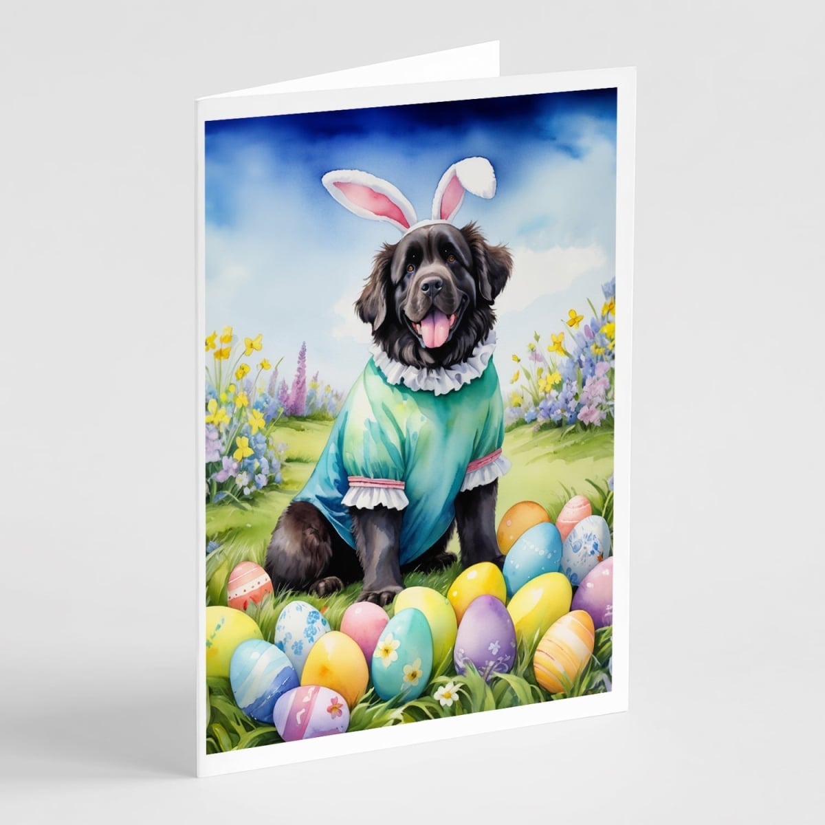 5 x 7 in. Foundland Easter Egg Hunt Greeting Cards - Pack of 8