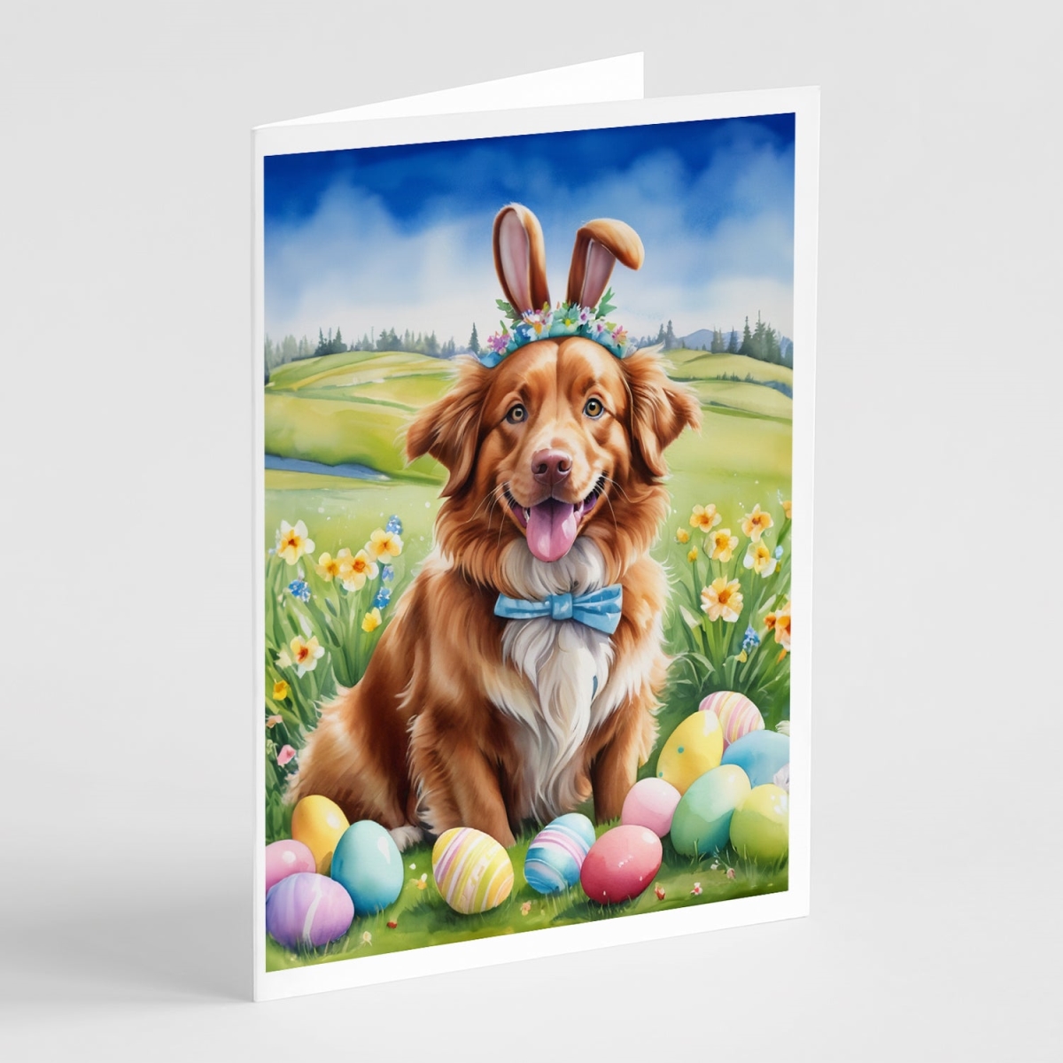 DAC5125GCA7P 5 x 7 in. Nova Scotia Duck Tolling Retriever Easter Egg Hunt Greeting Cards - Pack of 8