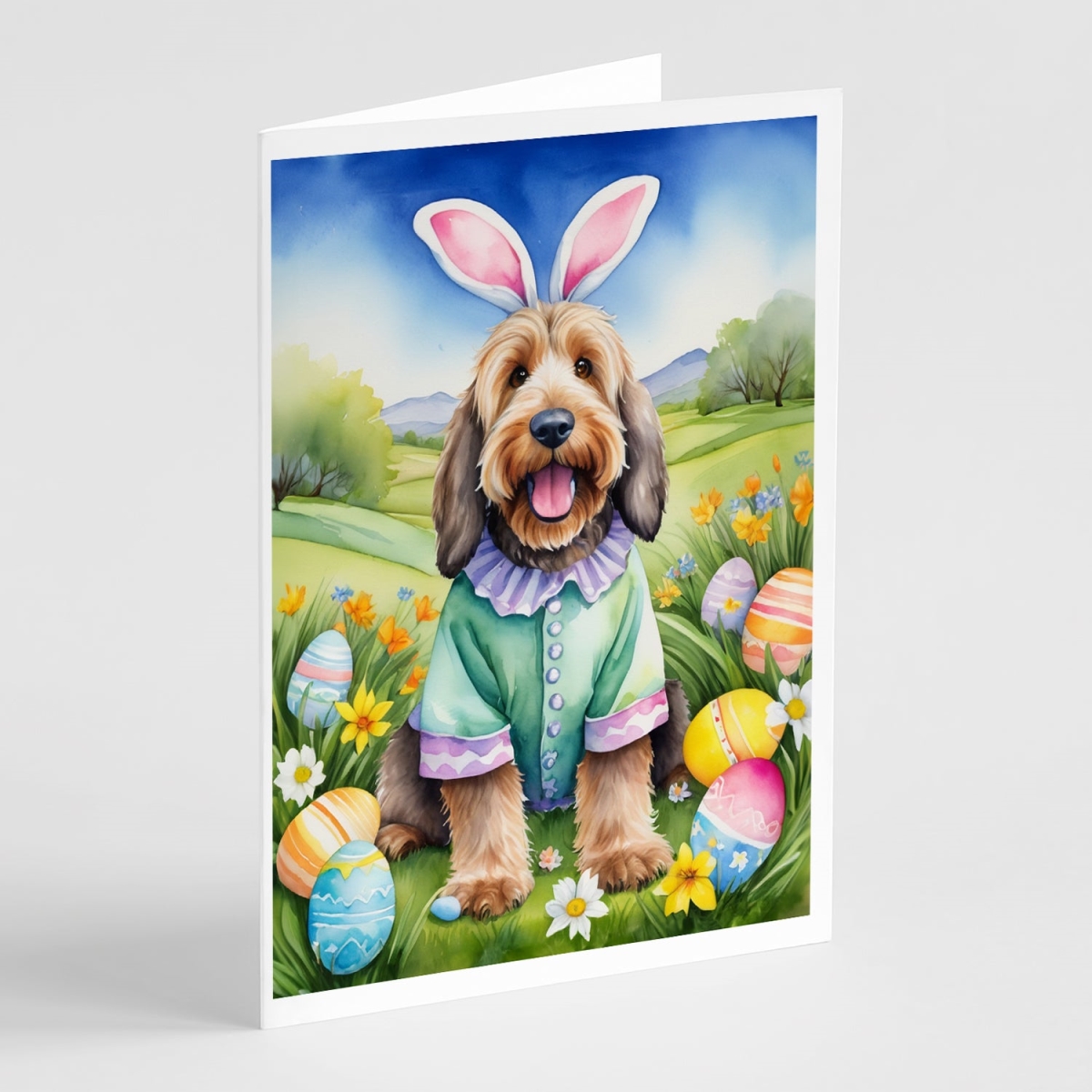 DAC5128GCA7P 5 x 7 in. Otterhound Easter Egg Hunt Greeting Cards - Pack of 8