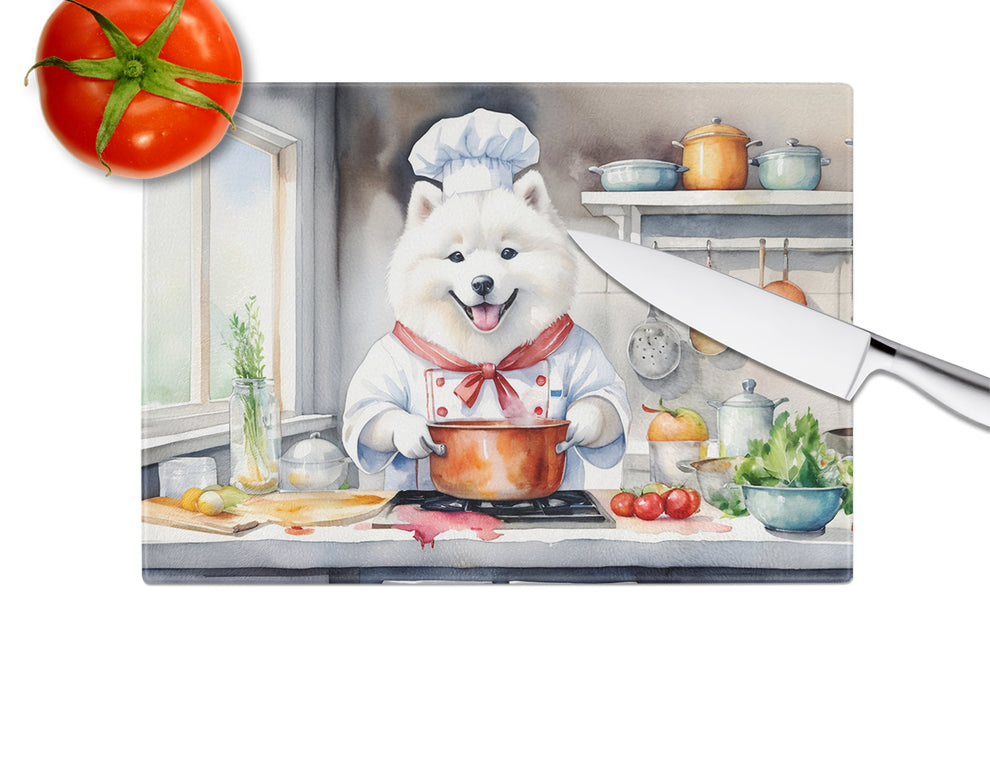 DAC6319LCB 15 x 12 in. Samoyed The Chef Glass Cutting Board
