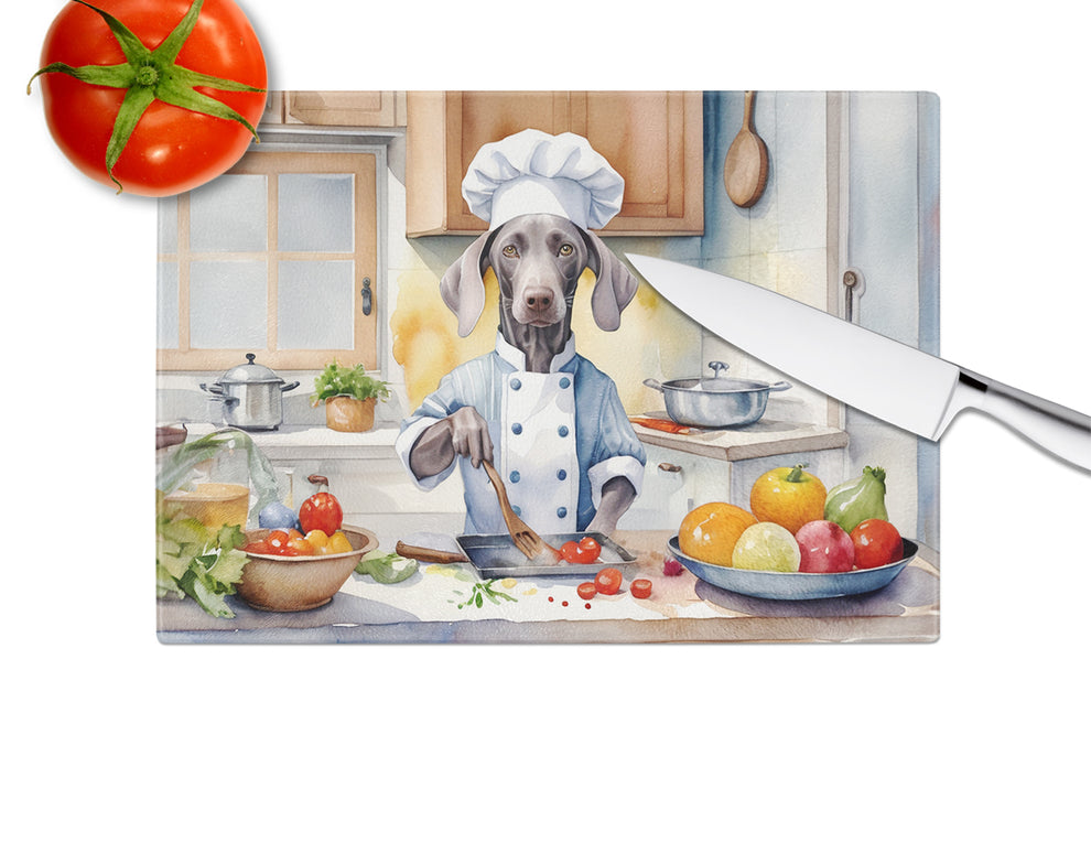 15 x 12 in. Weimaraner The Chef Glass Cutting Board