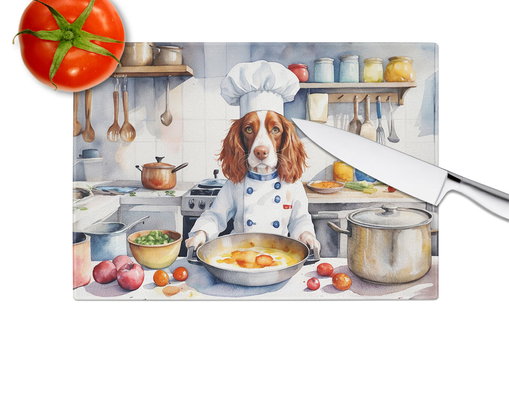 DAC6337LCB 15 x 12 in. Welsh Springer Spaniel The Chef Glass Cutting Board