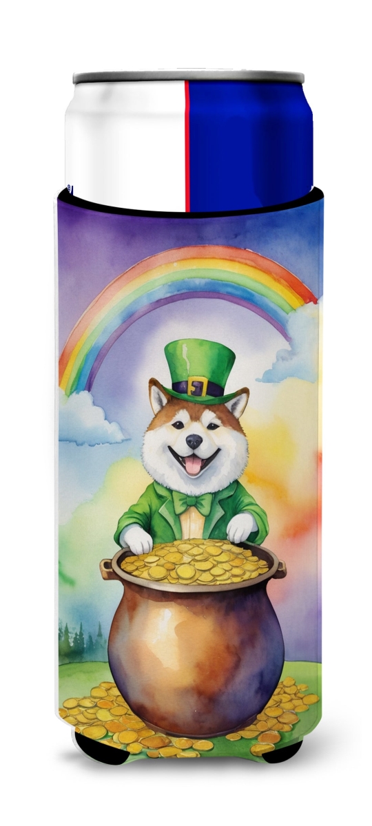 DAC5468MUK 12 oz Akita St Patricks Day Hugger for Ultra Slim Cans
