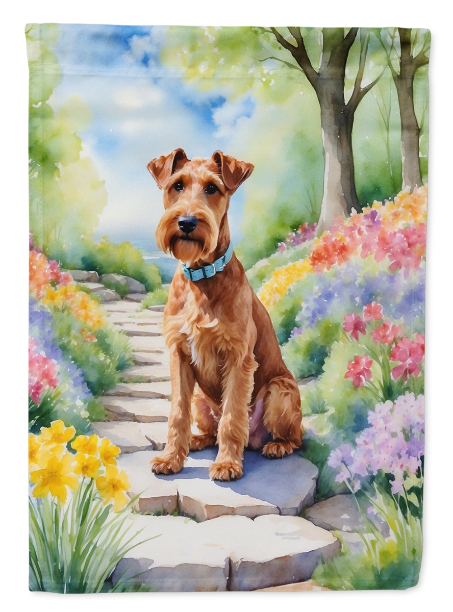 15.5 x 11.25 in. Irish Terrier Spring Path Garden Flag