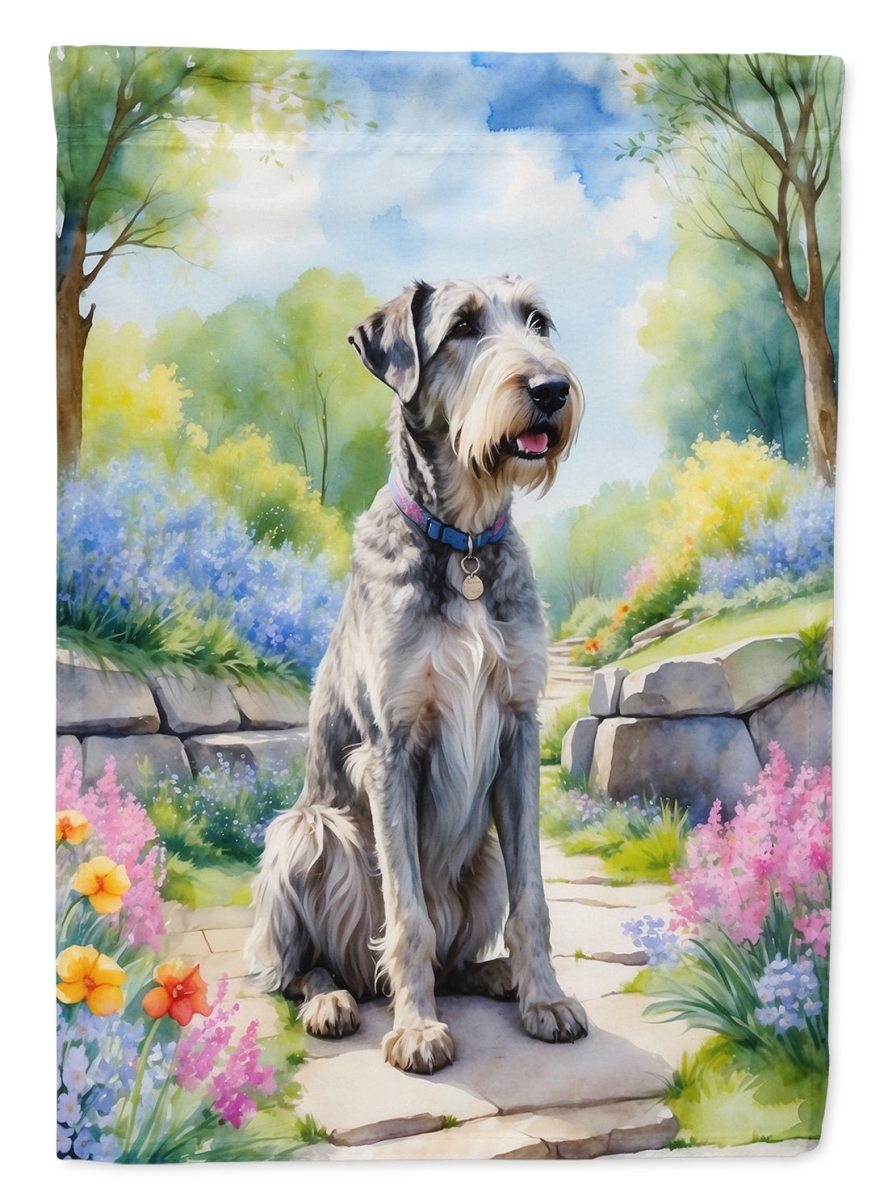 DAC6651GF 15.5 x 11.25 in. Irish Wolfhound Spring Path Garden Flag